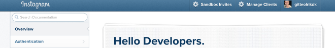 Manage Clients knap på Instagram